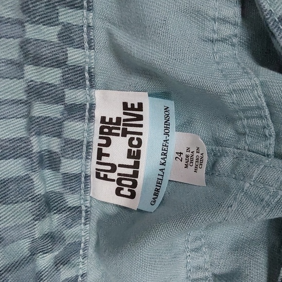 Women's Straight Leg Checkered Denim Pant | Future Collective | 24 - Picture 7 of 9